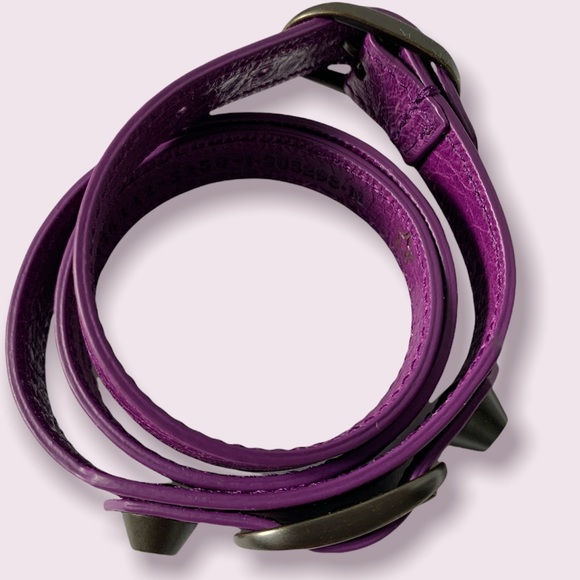 ❤️🔥❤️Balenciaga triple wrap purple leather bracelet NEW❤️🔥❤️ - Picture 3 of 9